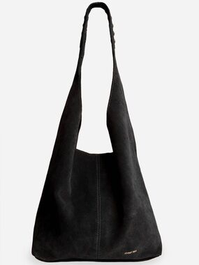 JOHNNY WAS A STUDDED ITALIAN SUEDE SLOUCH SHOULDER BAG